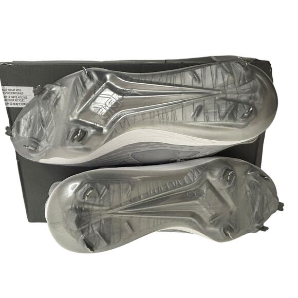 Adidas Adizero Afterburner 9 Gray White Silver Baseball Cleats NEW Men's Size 13 - Picture 9 of 9